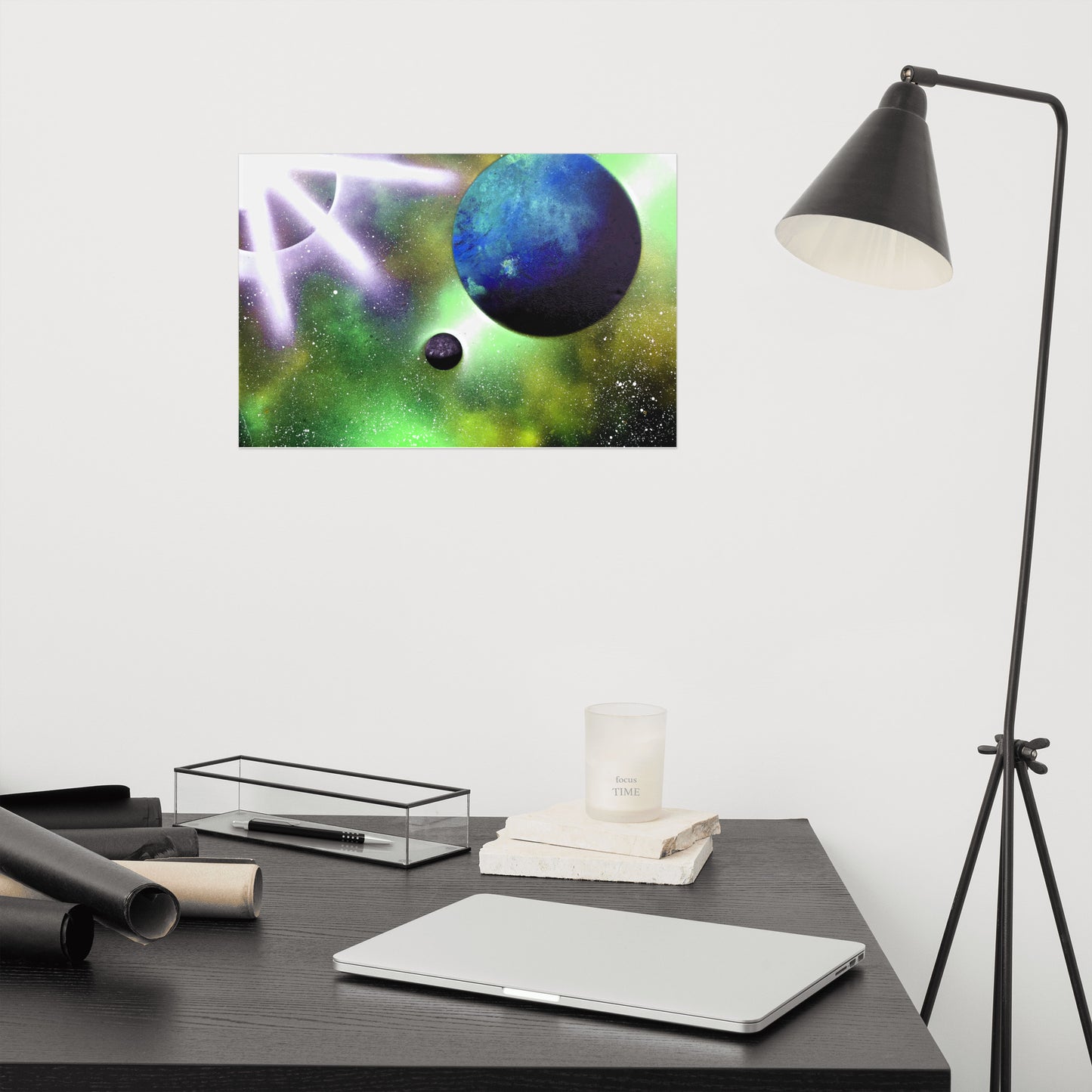 Green Celestial Illumination Poster