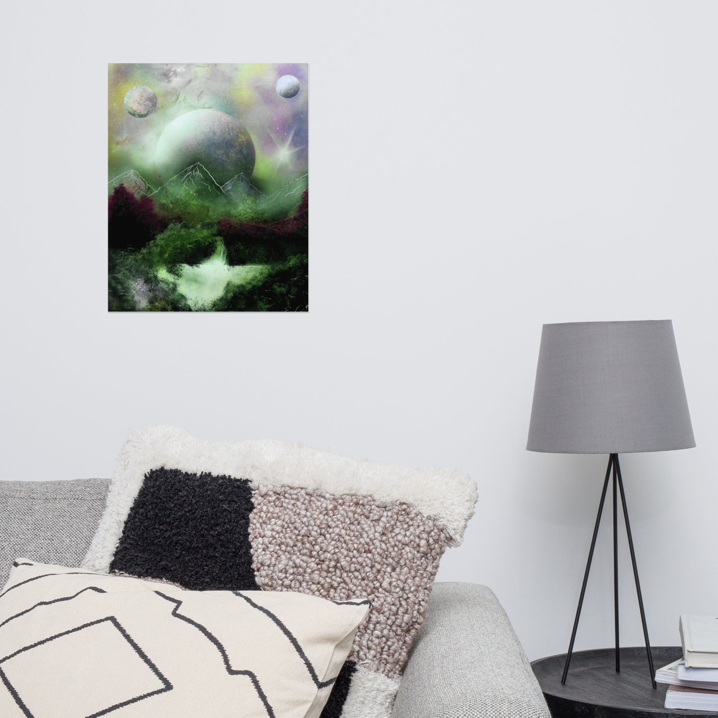 Green Moonlit Oasis Poster