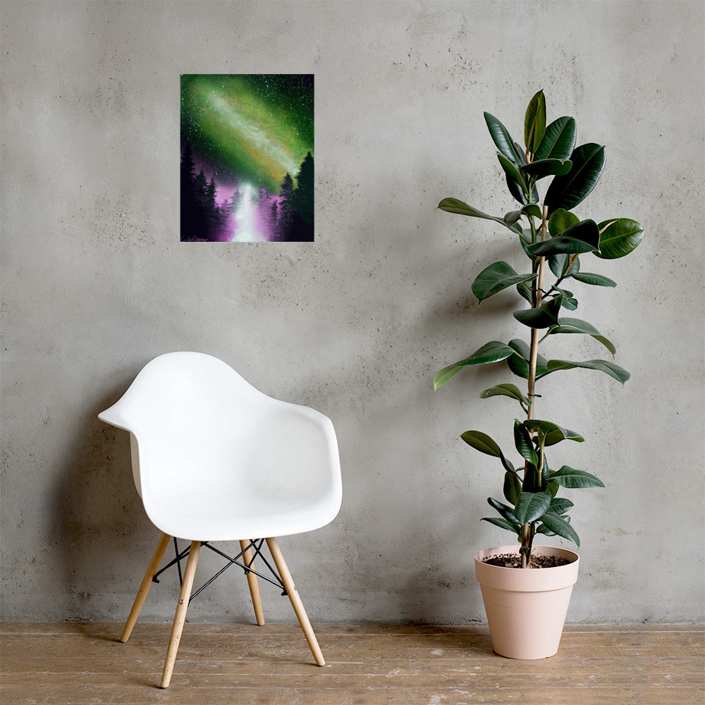 Green Astronomical Campfire Poster
