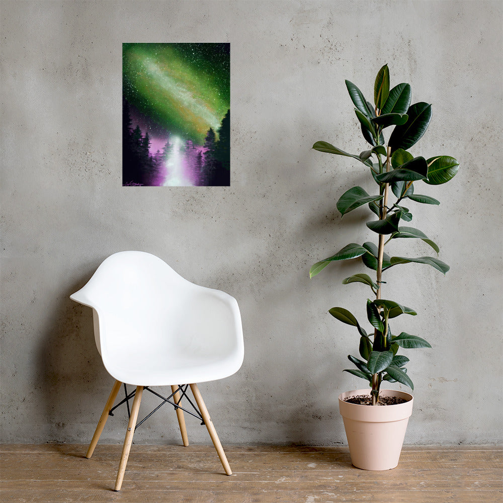 Green Astronomical Campfire Poster