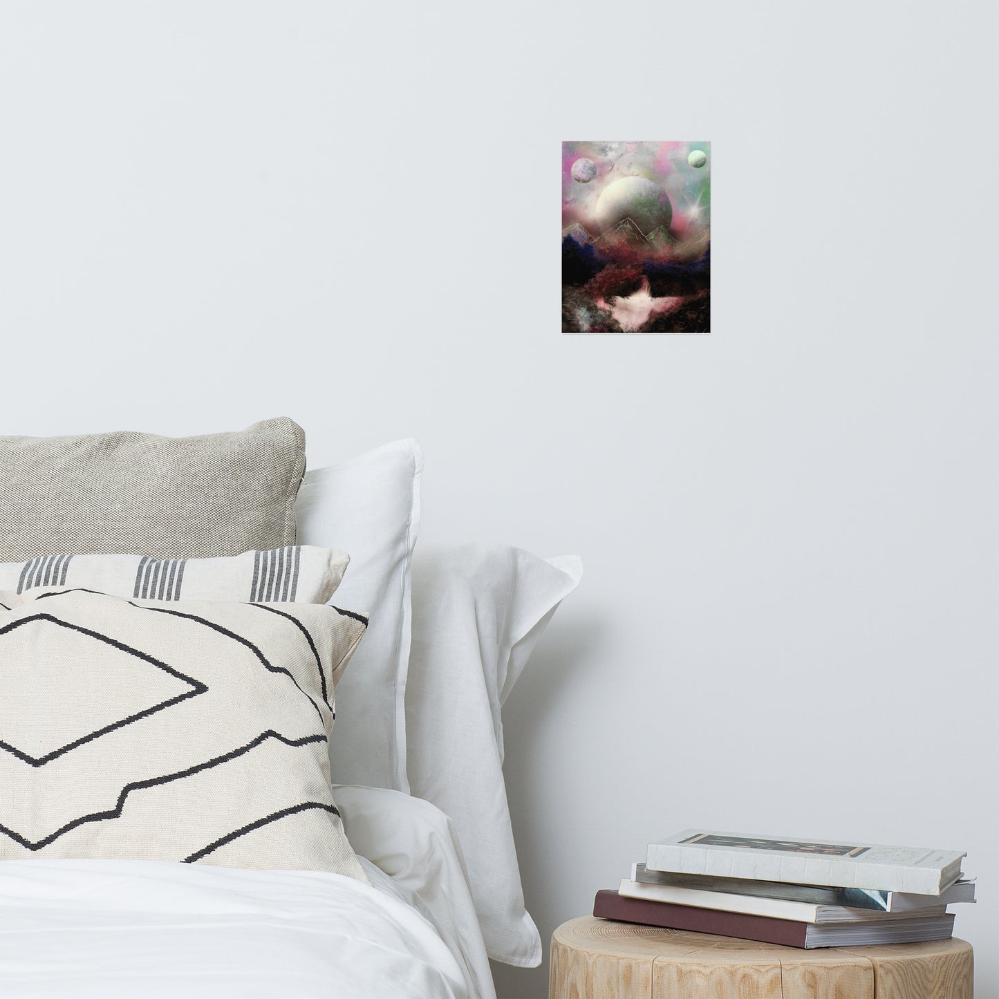 Red Moonlit Oasis Poster