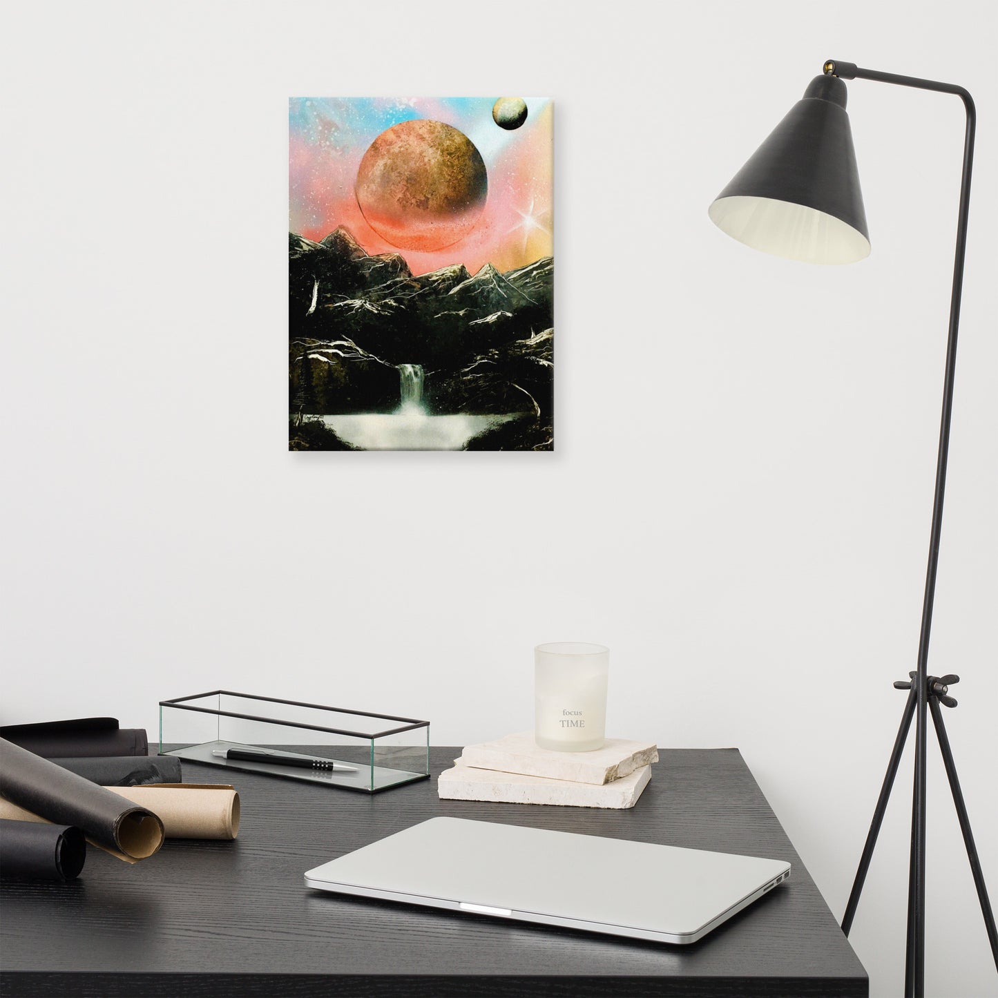 Orange Mountain Moonrise Canvas