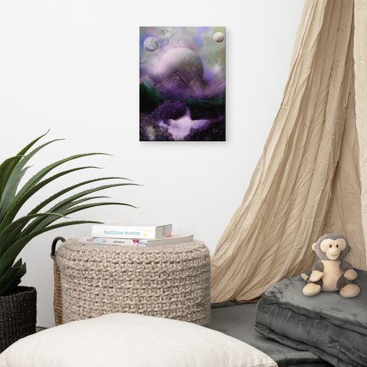 Purple Moonlit Oasis Canvas