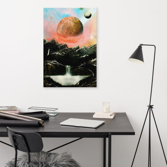 Orange Mountain Moonrise Canvas