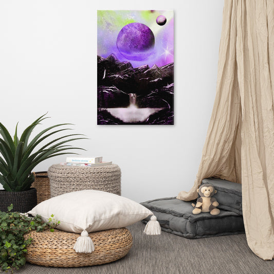 Purple Mountain Moonrise Canvas
