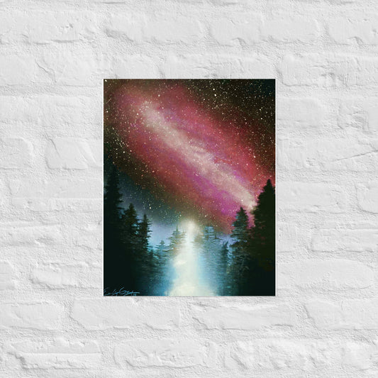 Pink Astronomical Campfire Poster
