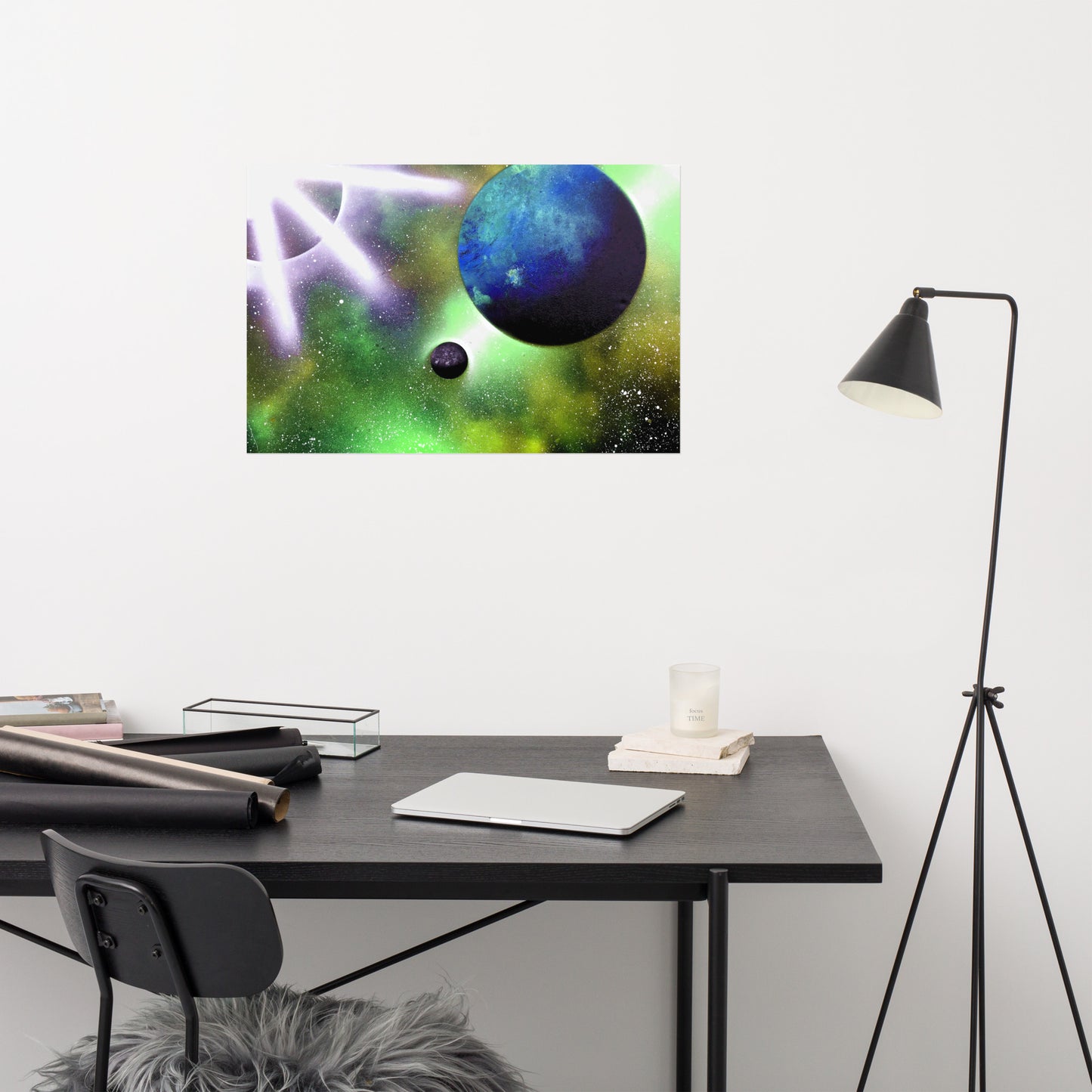 Green Celestial Illumination Poster