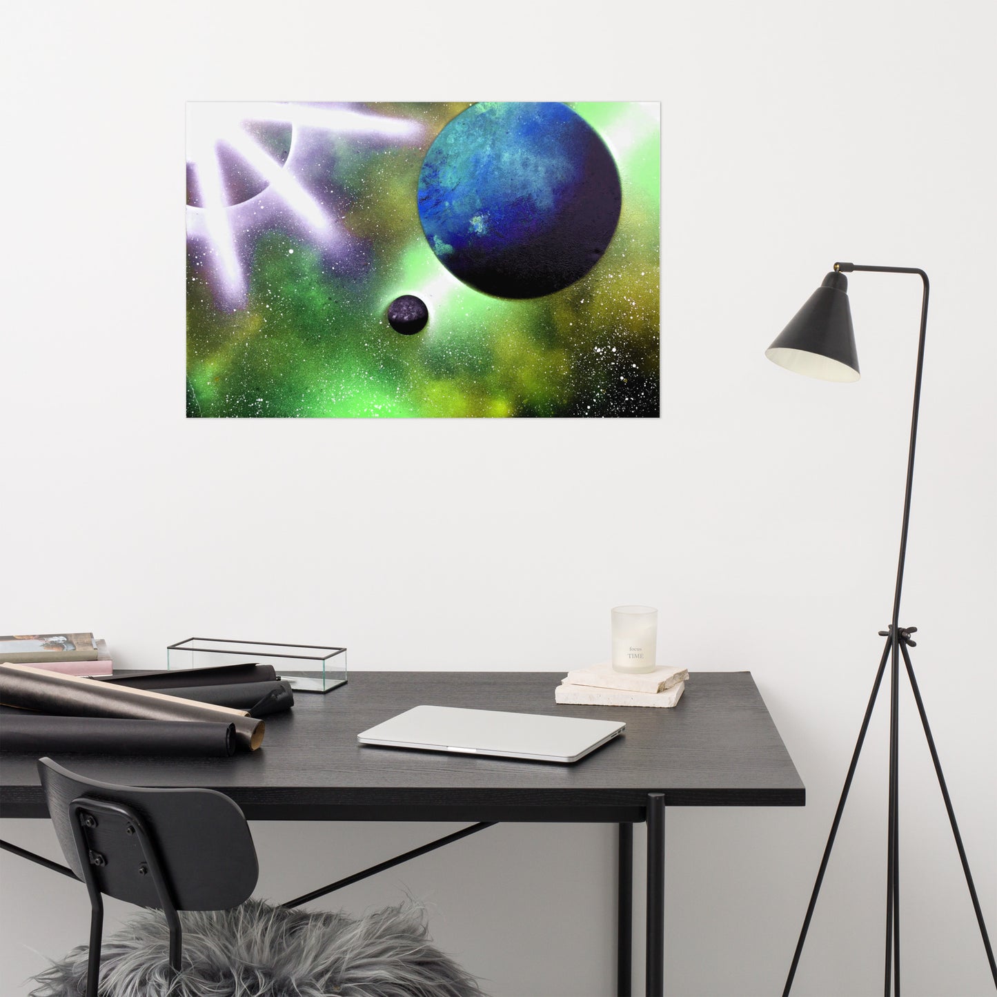 Green Celestial Illumination Poster