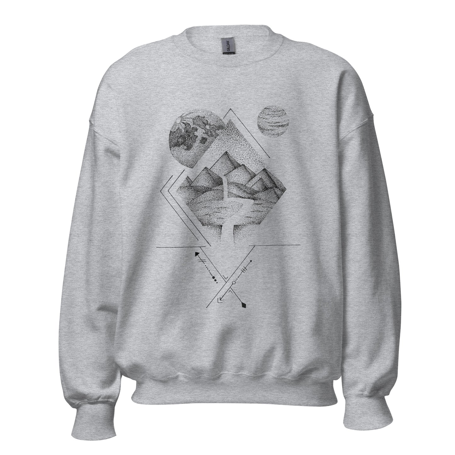 Pyramids Beneath the Stars Unisex Crew Neck Sweatshirt