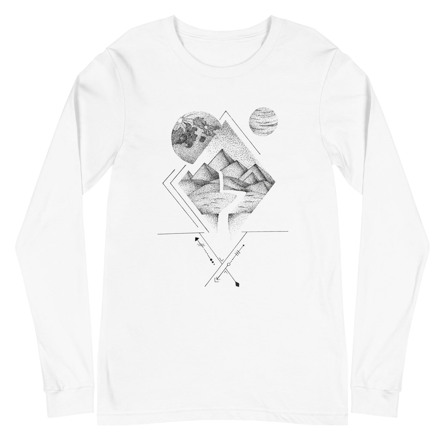 Pyramids Beneath the Stars Unisex Long Sleeve Tee