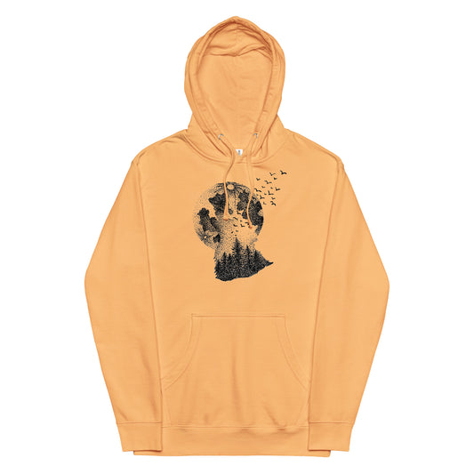 The Wolf and the Cosmos 2 Unisex Mid-weight Hoodie